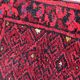 Tapis vintage fait main Ersari – 24 x 29 cm – Rouge éclatant - 1C970