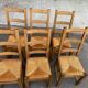 6 Baumann Scandinavian chairs in solid wood and straw