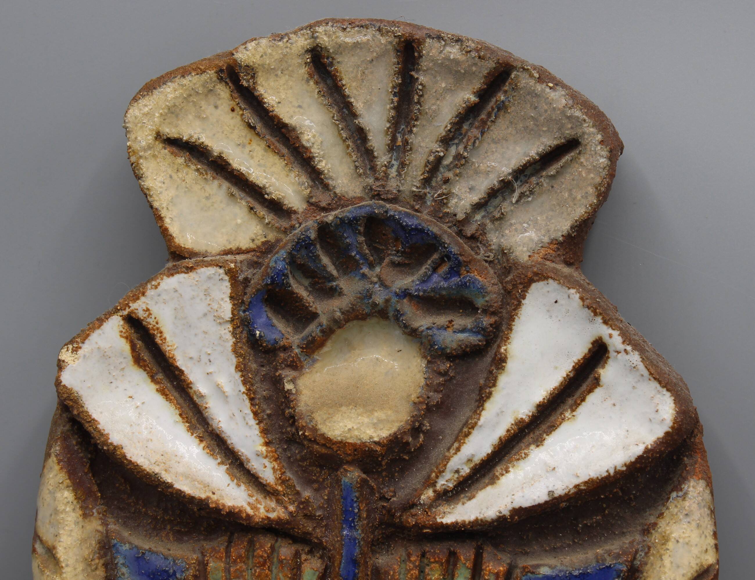 Enameled stoneware wall plaque - the argonauts - vallauris design circa 1950 1960