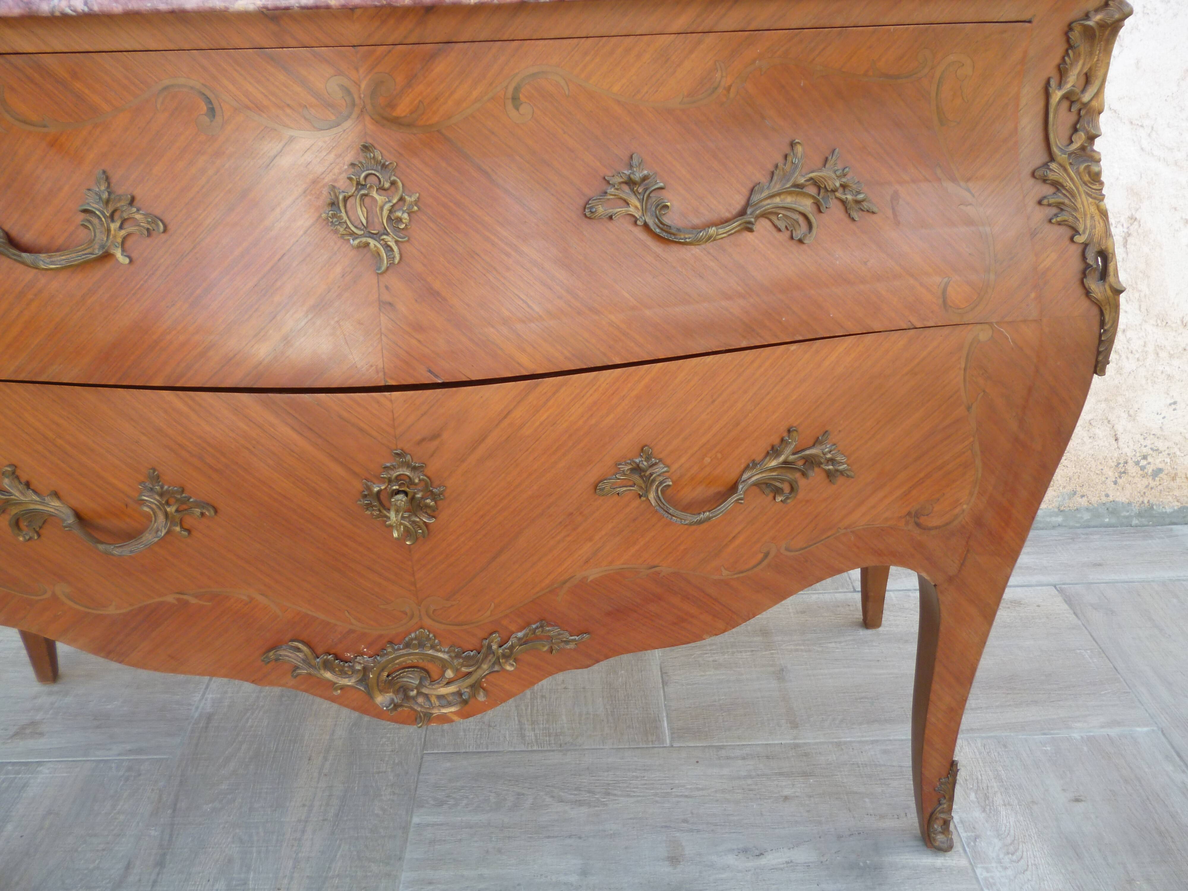 Curved dresser style Louis XV rosewood
