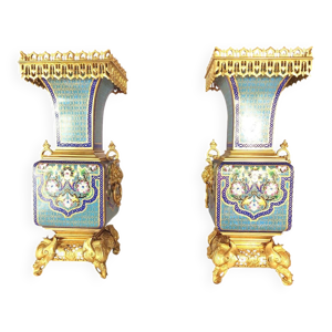 Paire de vases japonisants