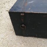 Old vintage wooden travel trunk