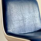 Strafor office chair in imitation leather, resin and chrome metal, 1970s