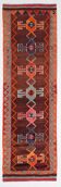 3x11 Kilim Burgundy Red Runner Rug, 101x340Cm