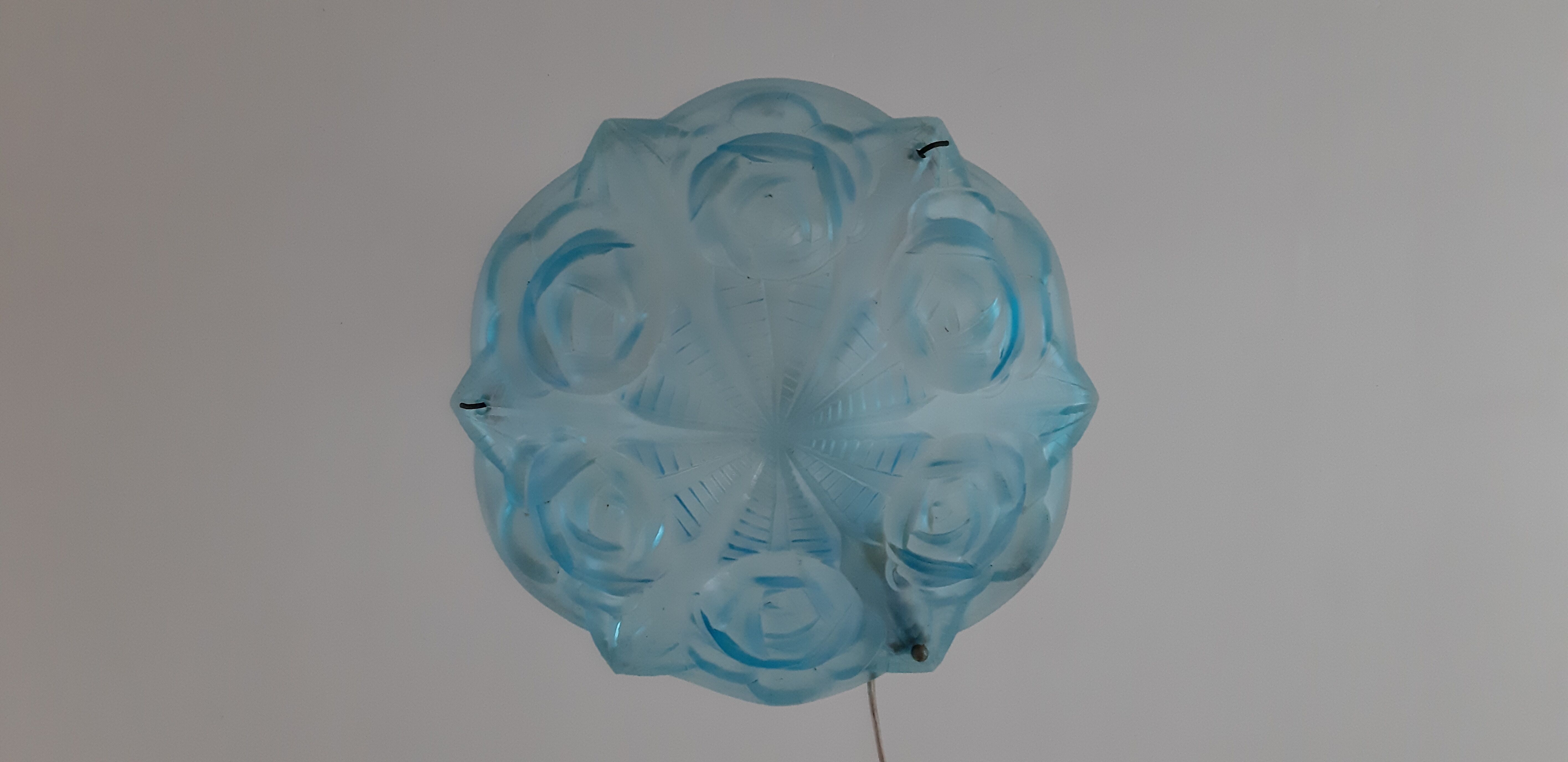 Glass chandelier Degué Blue