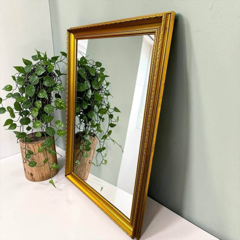 Miroir mural vintage « doré » en verre taillé