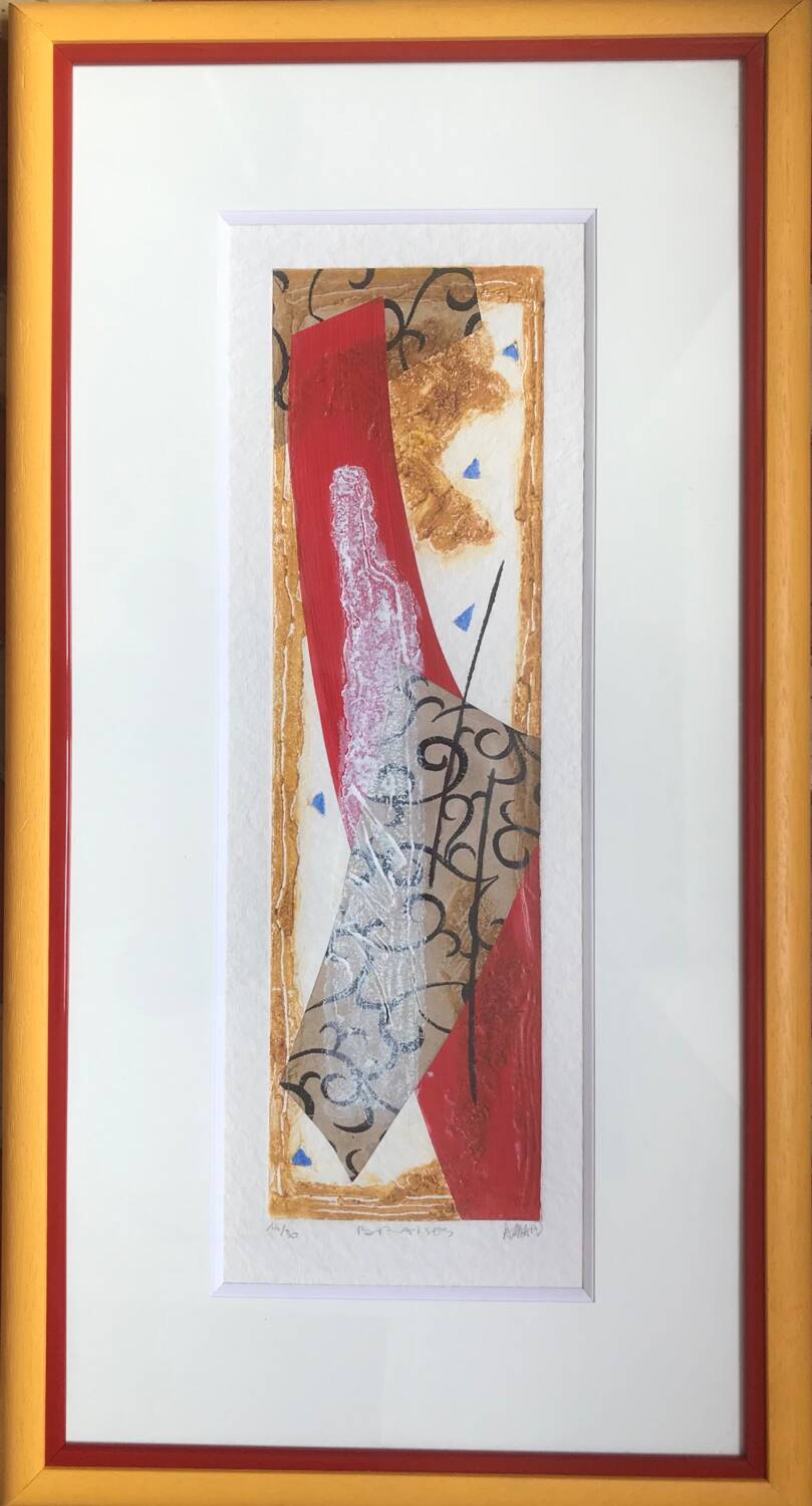 Bernard alligand (1953). embers, 2002. carborundum engraving and collage.