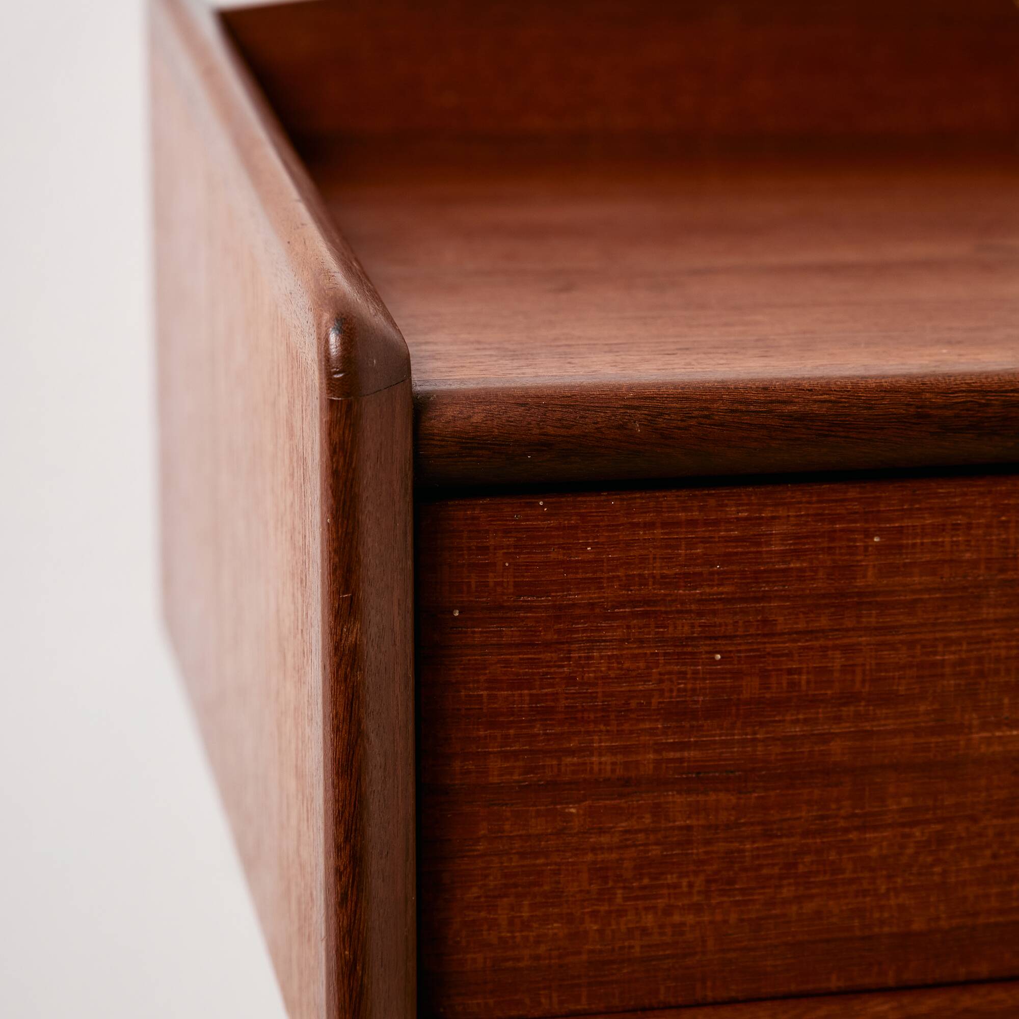 Wall mounted teak and beech bedside cabinet, Set of 2