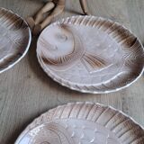 Set of 6 Sarreguemines fish plates