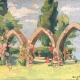 Table stones and roses