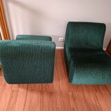 Pair of velvet low chairs circa 1970