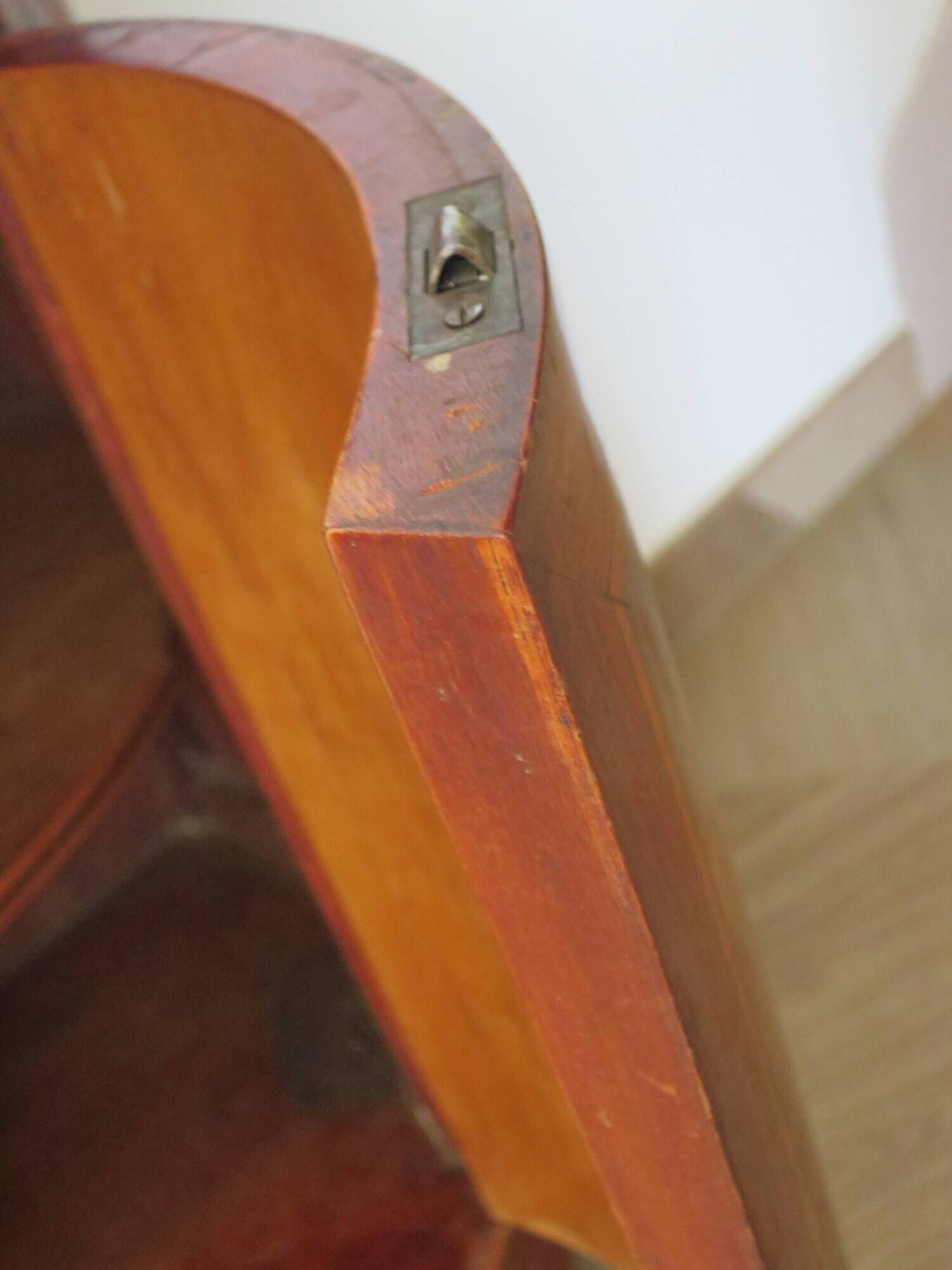 Small chest of drawers - Half-moon table - Louis XVI style - Elm burr veneer - Pla