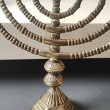 Large Menorah/Hebrew Chandelier with 8 branches. Star of David. Bronze.