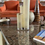 Hollywood regency fiberglass and brass table lamp, Italy 1970s