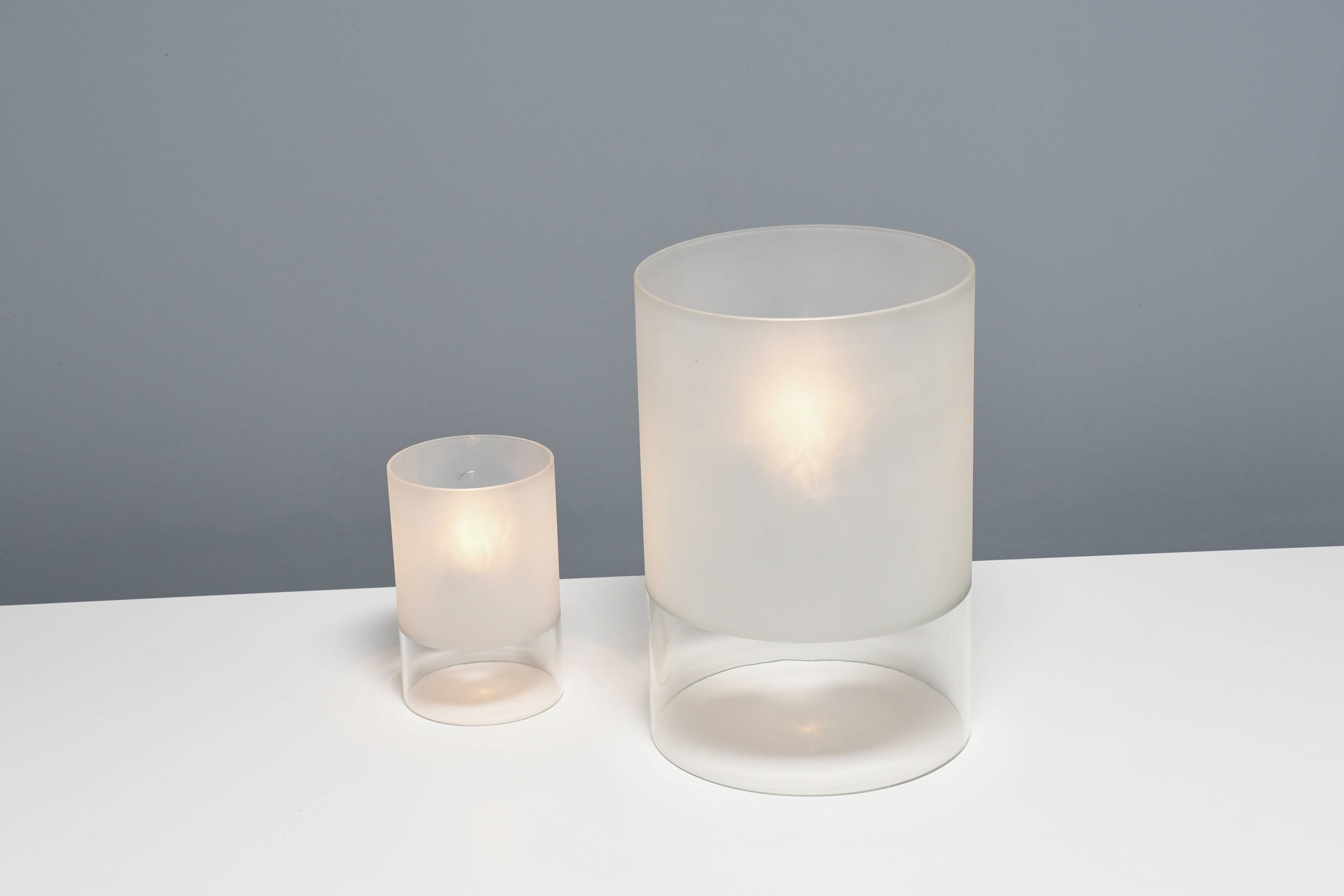 Set of Fontana Arte ‘Fatua' Glass Table Lamps by Guido Rosati, Italy 1972