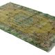 Tapis kilim vintage turc – vert pastel et beige 213x130 cm