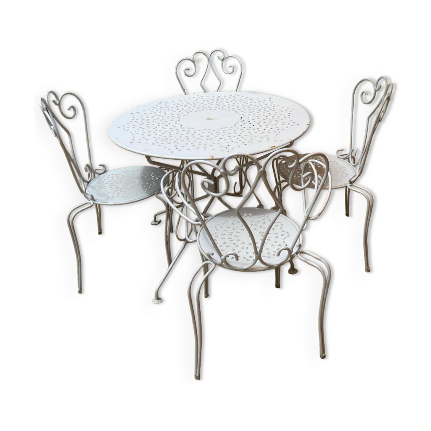 Old wrought iron garden furniture from the 1950s