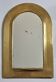 Polished brass arch wall mirror, patinated, Moroccan craftsmanship, 43 x 28 cm
