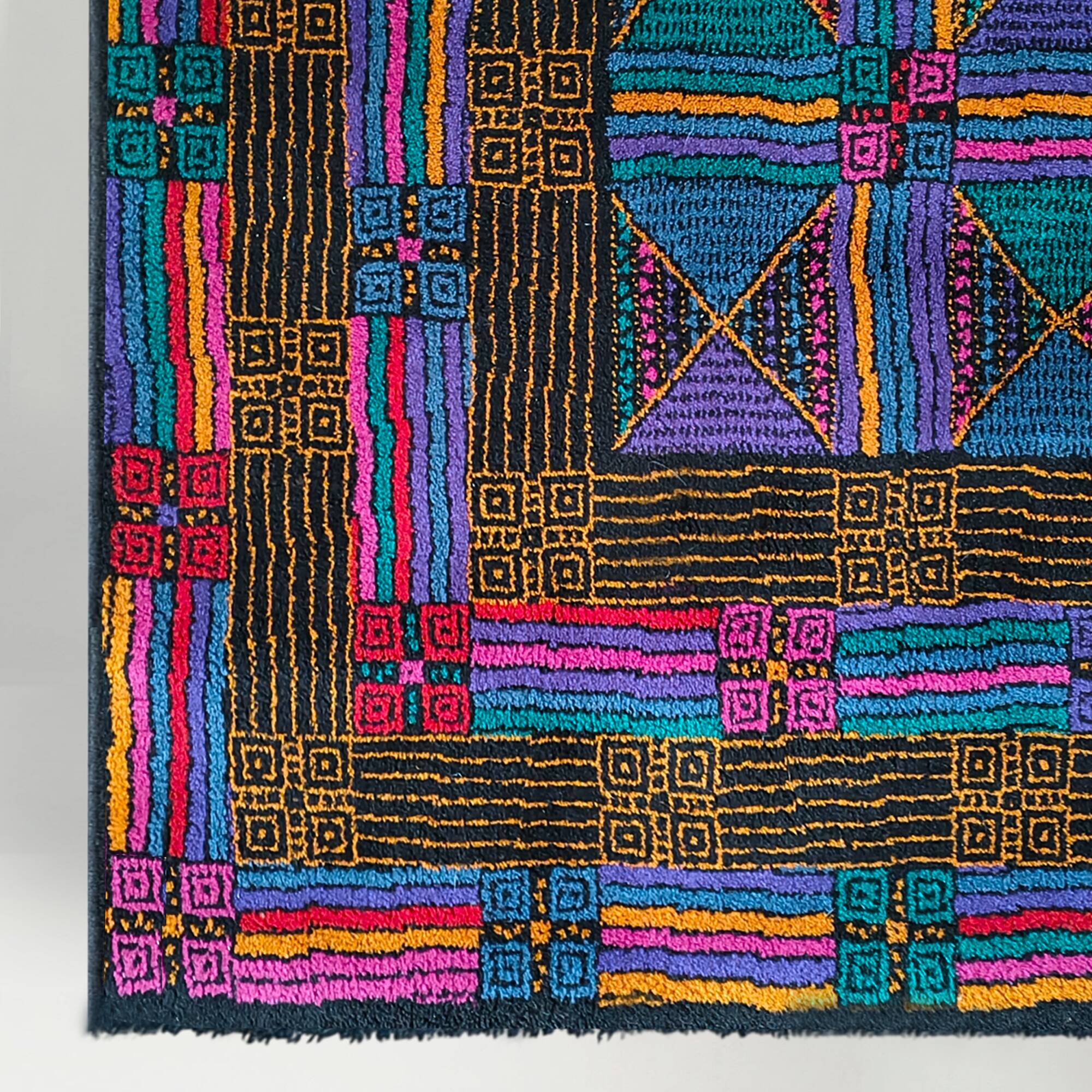 1980s Gorgeous Missoni Geometric Wool Rug for T&J Vestor