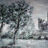Beau Tableau à l'huile sur toile 41 x 33 cm