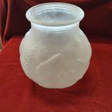 Molded glass vase decorated with fruit