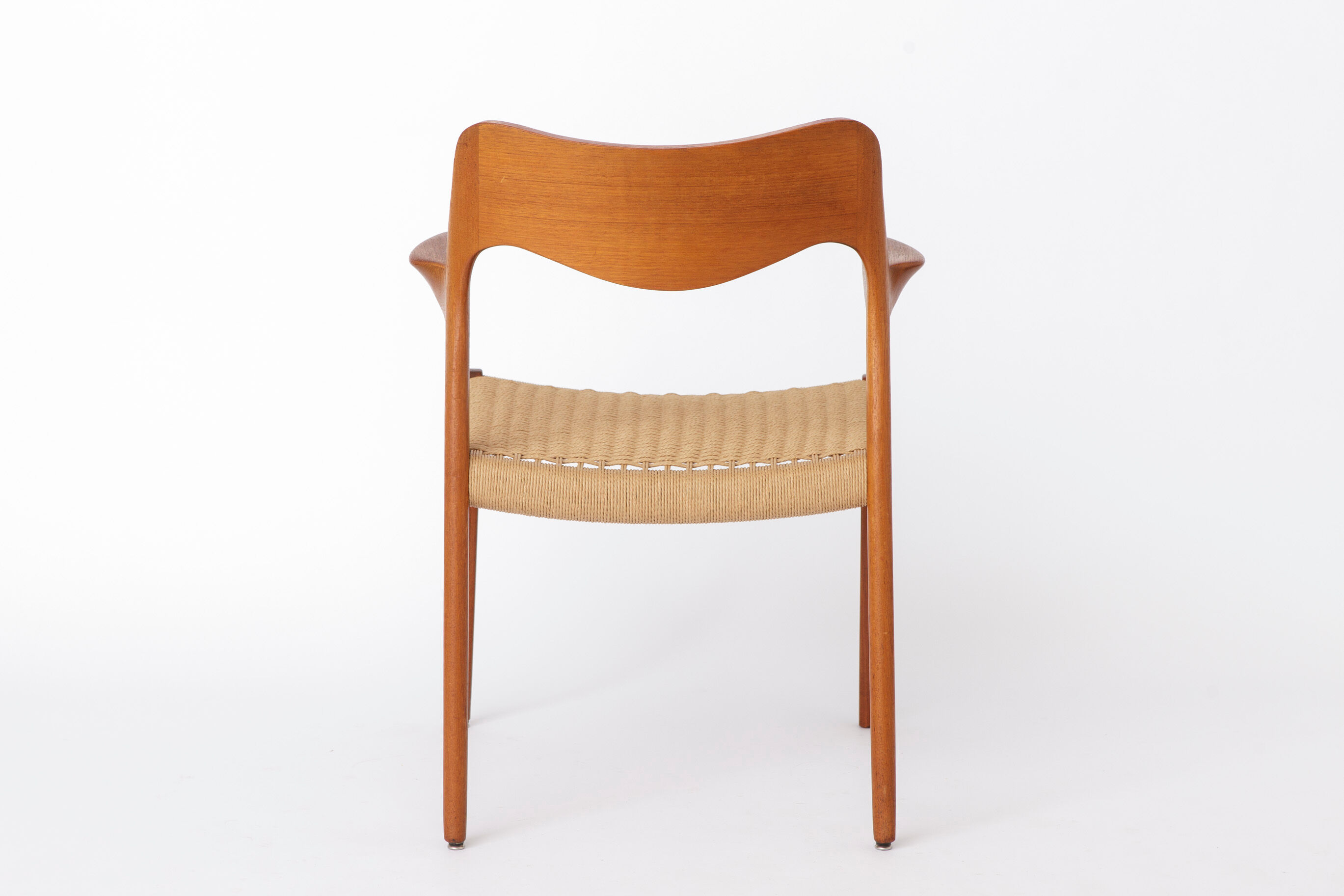 Fauteuil Niels O Moller Modèle 55, chaise longue en teck danois, milieu du siècle.