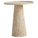 Pedestal cone side table in travertine