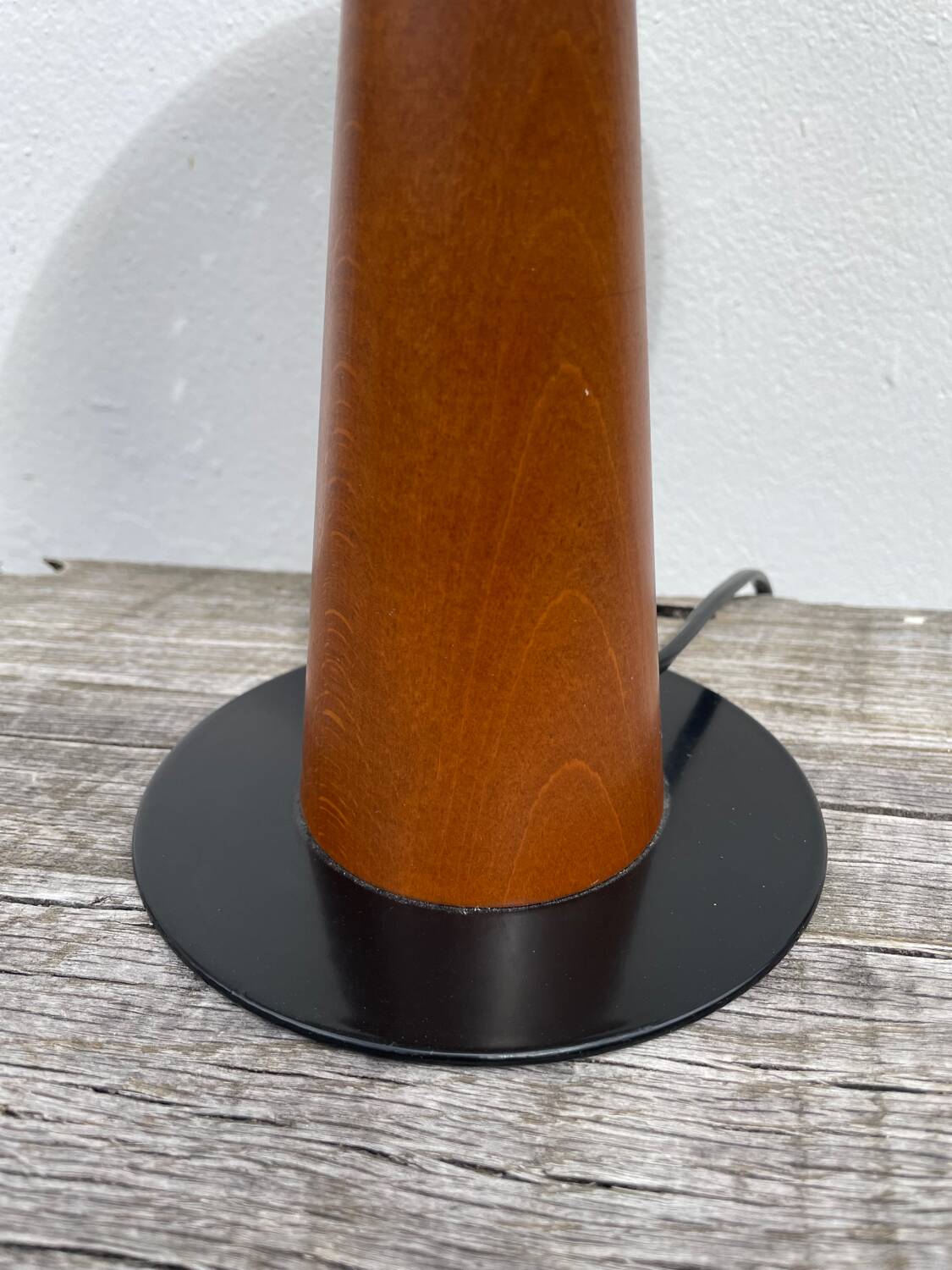 1980s metal and wood lamp