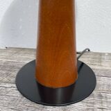 1980s metal and wood lamp