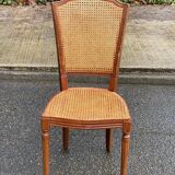 Louis XVI caned chair, solid oak, 20th century.