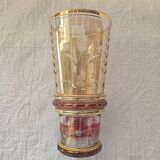 50s vase with gold and burgundy decor