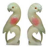 Alabaster Parrot Bookends, 1930s
