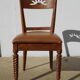 6 chaises en bois exotique et cuir