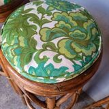 3 vintage high rattan bar stools 1970