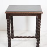 Wooden table legs in coils