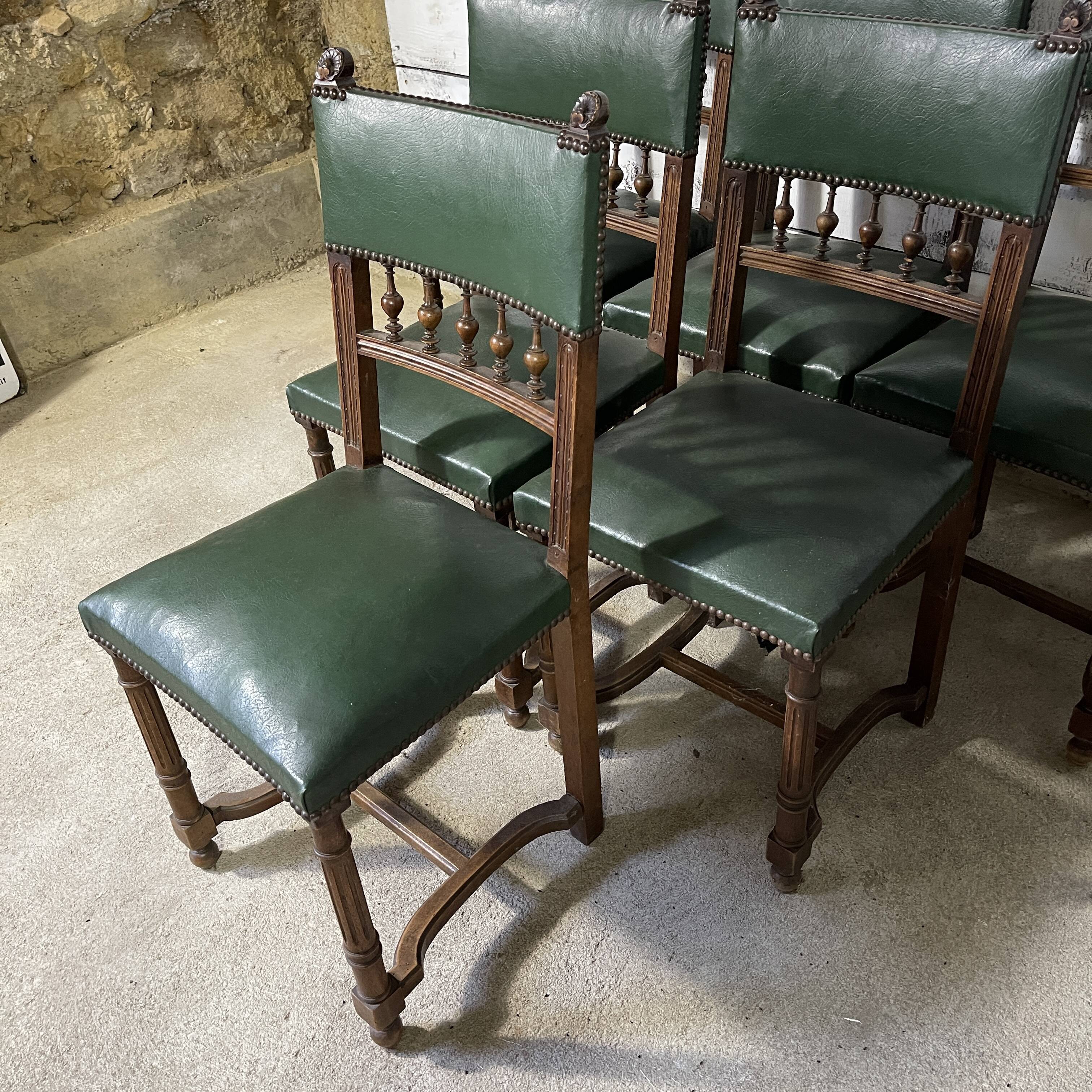 Series of 6 antique chairs