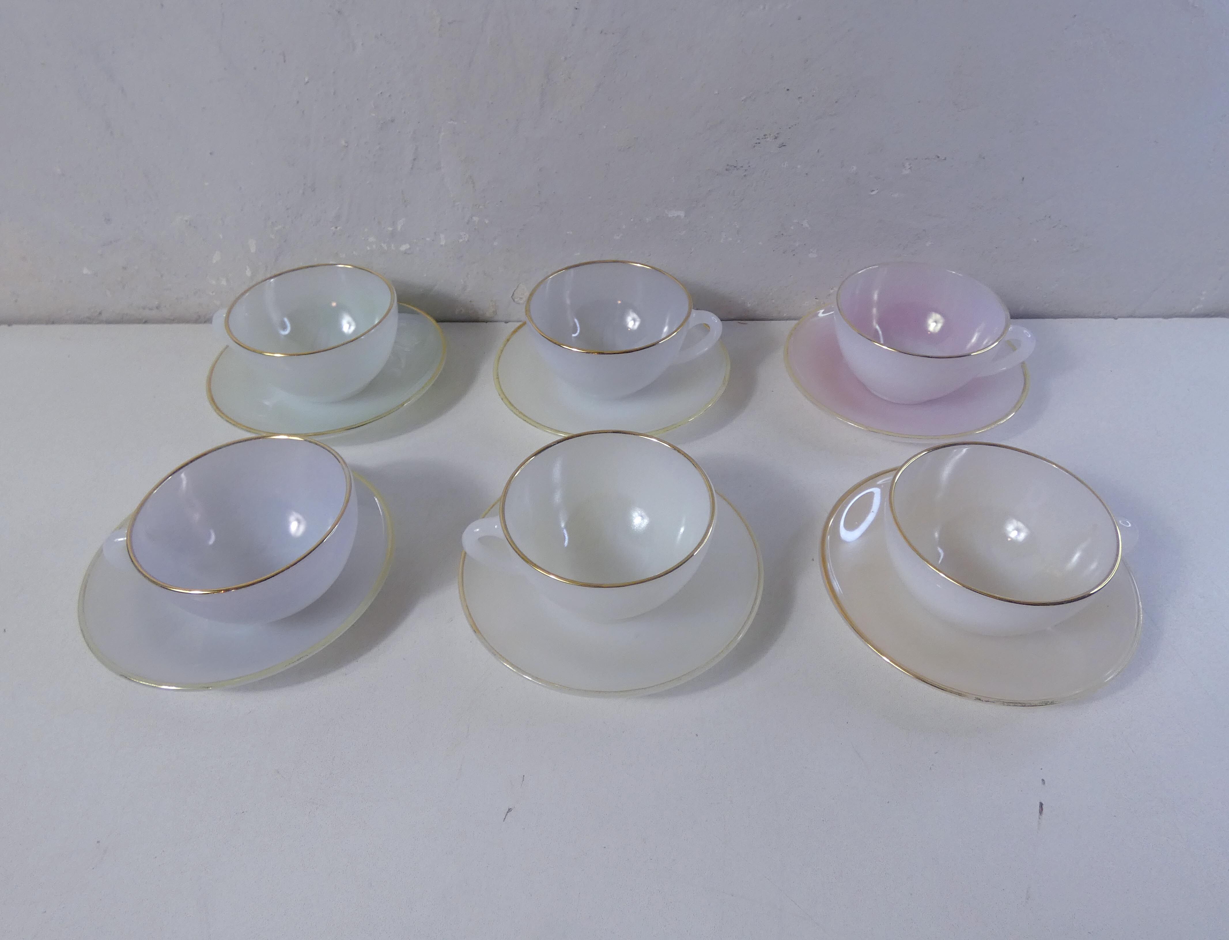 6 cups arcopal pastel iridescent harlequin