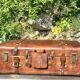 Large suitcase or trunk - leather suitcase, period 1910/1920.