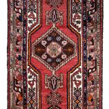 Handmade vintage Persian Hamadan rug 93cm x 196cm 1970s