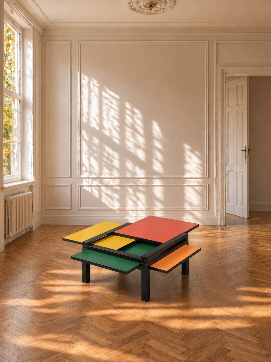 Table basse Bernard Vuarnesson modèle Hexa 1980