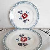 Flat earthenware plates from Sarreguemines , Magali from Digoin