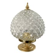 Vintage glass table lamp with new electrified diamond tips