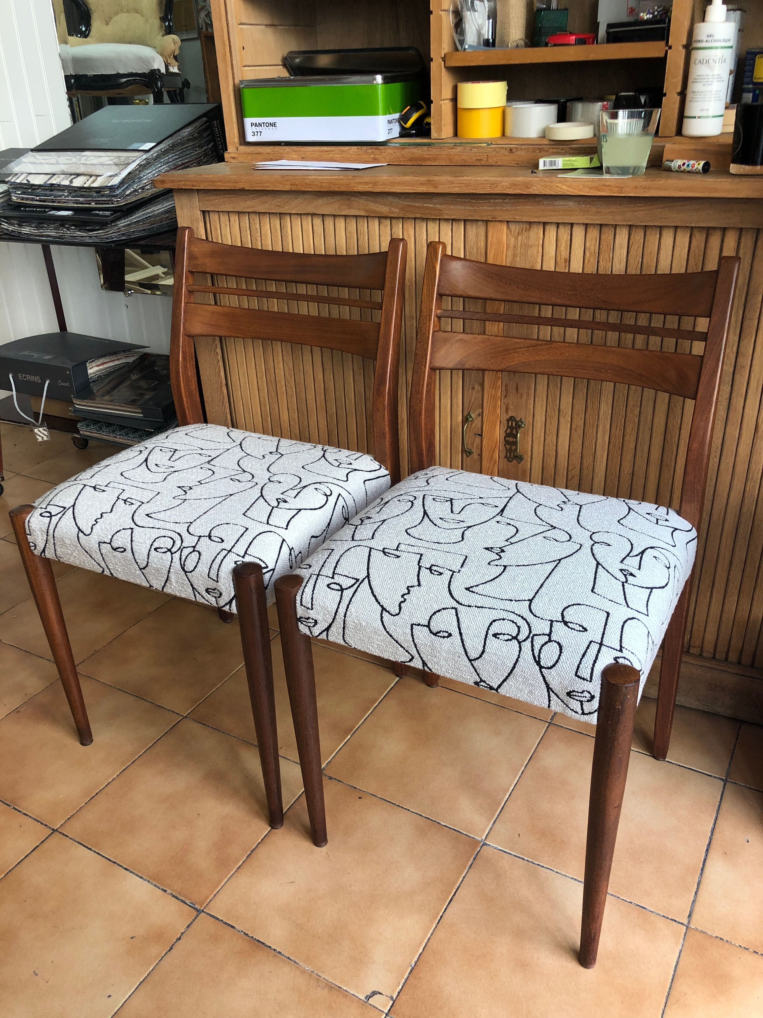 Pair of renovated 60s vintage chairs