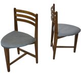 Vintage rare three-legged dining chair 1960s oak heart chair