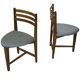 Chaise de salle à manger à trois pieds vintage rare des années 1960, chaise en chêne en forme de cœur