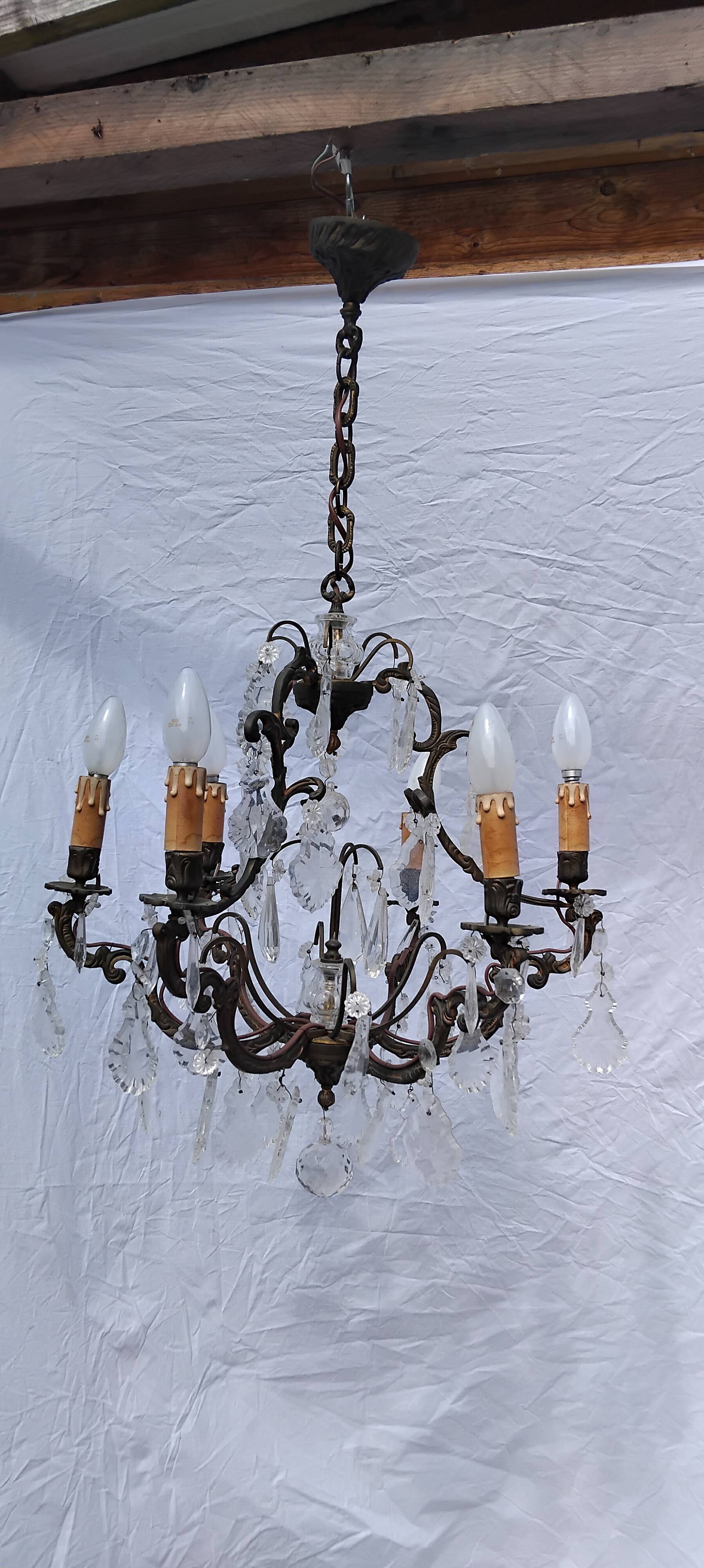 Lustre pampilles ancien cristal