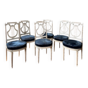 Suite de 6 chaises à - iii louis