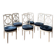Set of 6 lyre chairs from the Napoleonic III period in painted wood in the Louis XVI style.