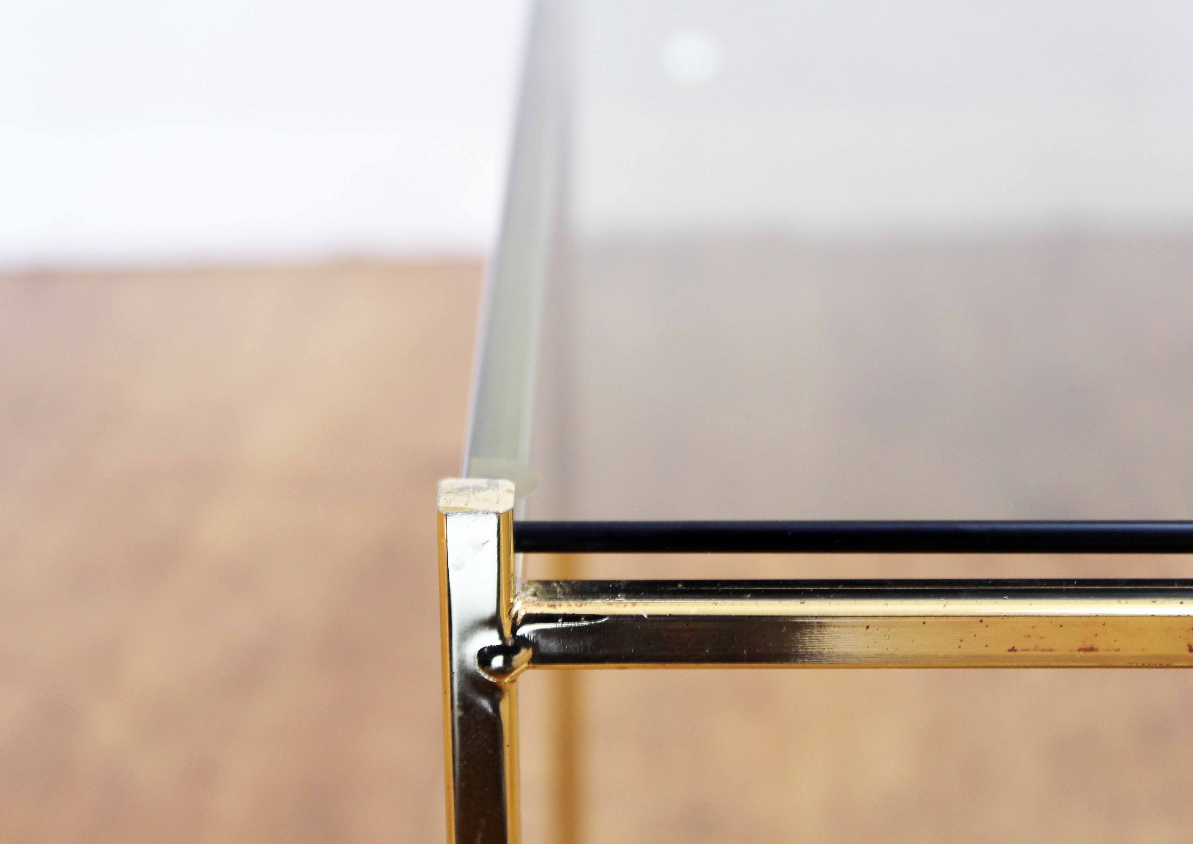 Side table milk smoked glass