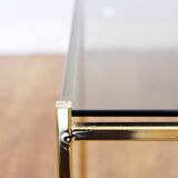 Side table milk smoked glass